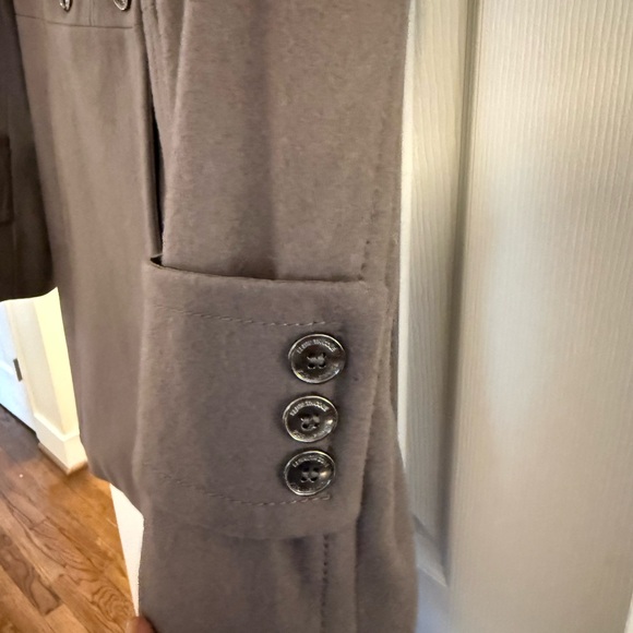 Women's Double-Breasted Gray Pea Coat - Picture 2 of 5